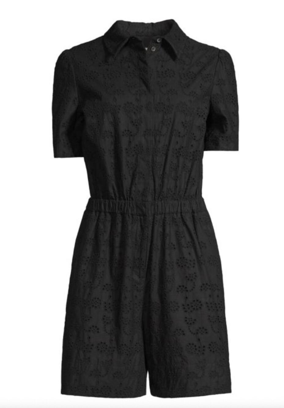 Jason Wu Eyelet Embroidered Cotton Romper Black Size 12